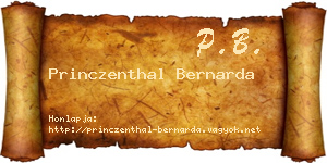 Princzenthal Bernarda névjegykártya